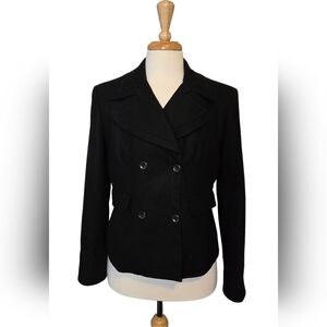 Vtg Harve Bernard Classic‎ Wool Blend Blazer Peacoat Size 12 Office Corpcore